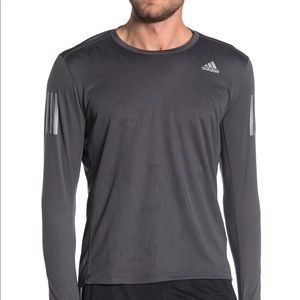 Adidas grey Own the Run long sleeve men t-shirt
